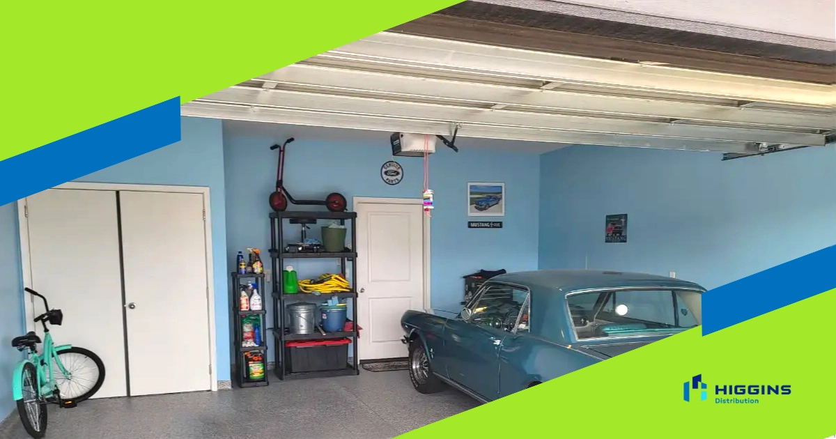 Sky Blue Garage Car and a Bike in Higgins Branding